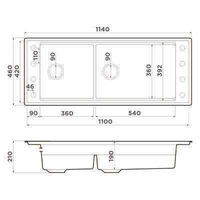 ������������ ����� ��� ����� Omoikiri Sintesi Pro 114-2-U/I WH