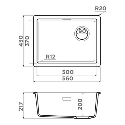 ��������� ����� ��� ����� Omoikiri Kata 56-U/I Side ES, ������� 4997586 � ���� 5