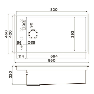 ������������ ����� ��� ����� Omoikiri Kinaru Pro 86-U/I MO, ������� 4997454 � ���� 5