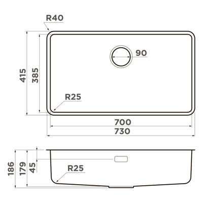 ����� ��� ����� �� ����������� ����� Omoikiri Omi 73-U/I Ultra LG