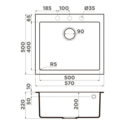 ������������ ����� ��� ����� Omoikiri Bosen 57A MO, ������� 4997465 � ���� 2