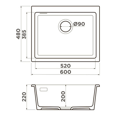 ������������ ����� ��� ����� Omoikiri Omishima 60-U BL, ������� 4997513 � ���� 2