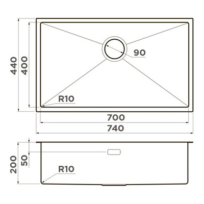 ����� ��� ����� �� ����������� ����� Omoikiri Taki 74-U/IF Microdecor IN, ������� 4997574 � ���� 10